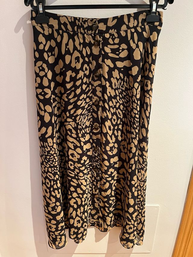 Falda midi estampado animal Massimo Dutti