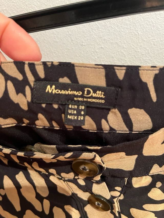 Falda midi estampado animal Massimo Dutti