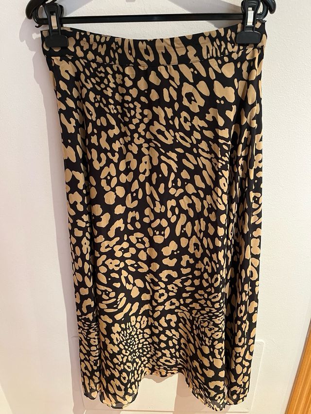 Falda midi estampado animal Massimo Dutti