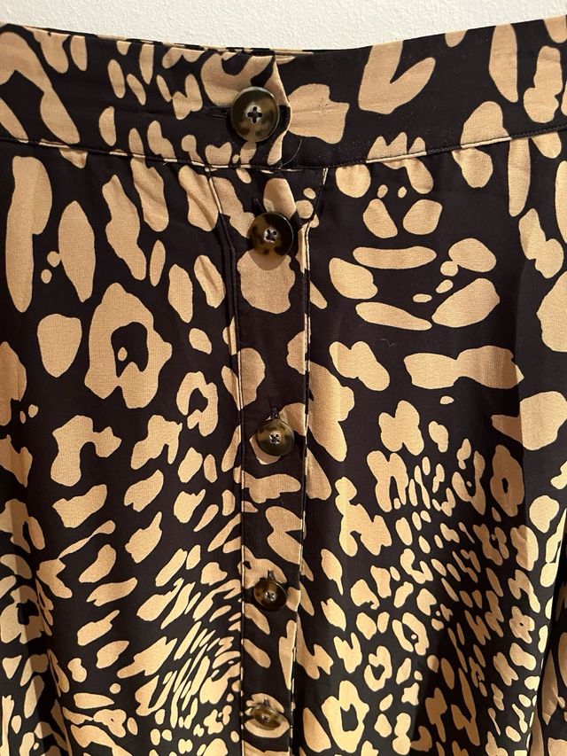 Falda midi estampado animal Massimo Dutti