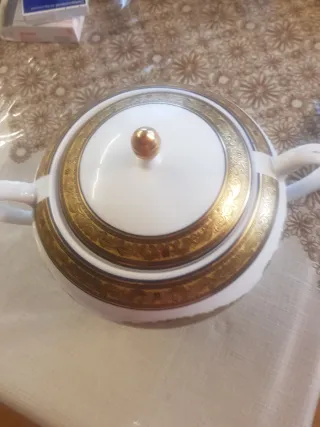 Zuppiera Limoges Porcellana Oro