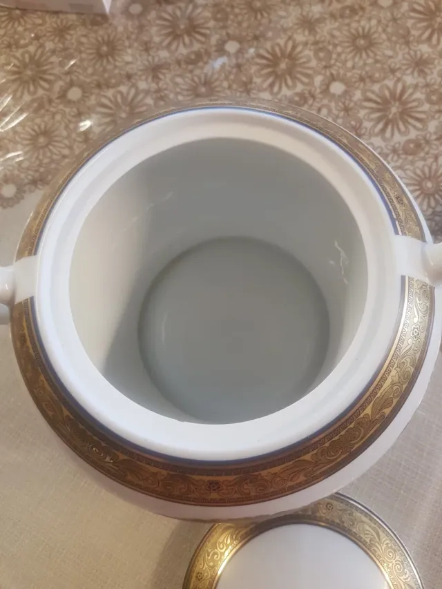 Zuppiera Limoges Porcellana Oro