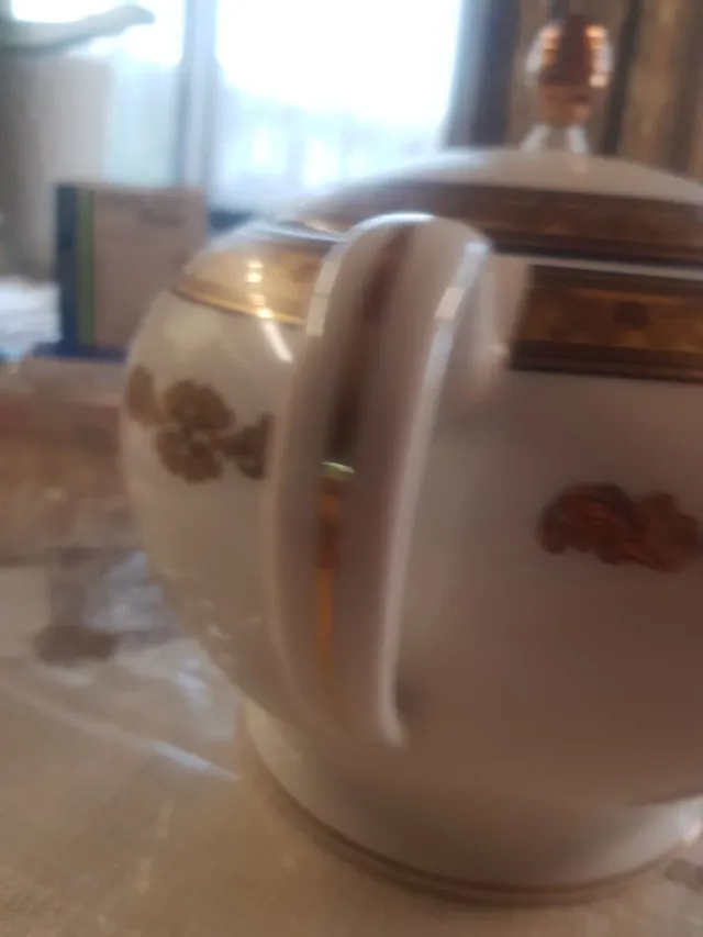 Zuppiera Limoges Porcellana Oro