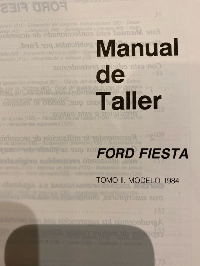 Manual Taller Ford Fiesta 1984
