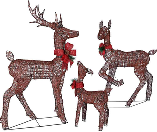 Famiglia Set 3 Renne XXL Luminose di Natale 600 LE
