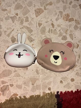 Monederos de conejo y oso kawaii