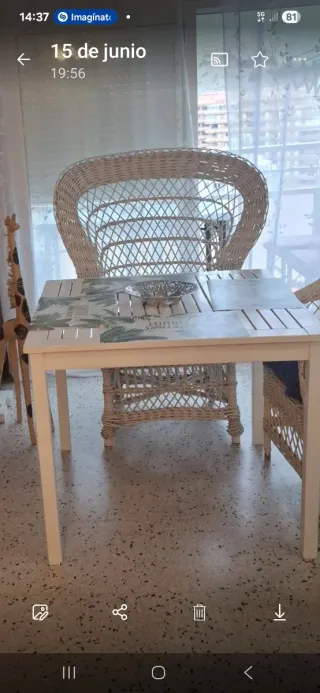 NUEVA Mesa de jardín de madera lacada blanca 90x90