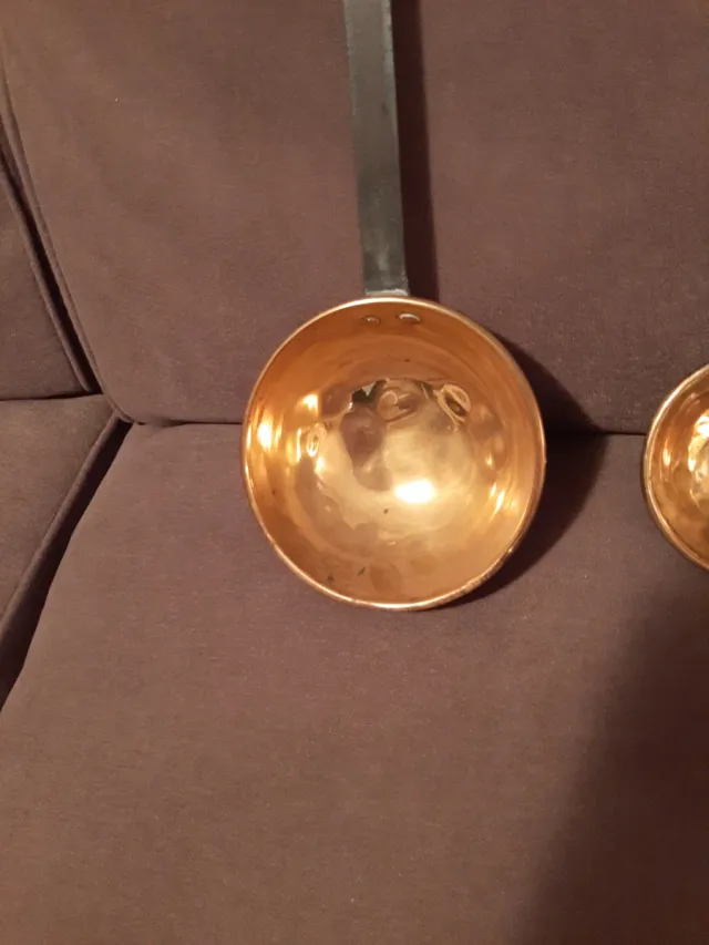 4 Cazos Antiguos de Cobre y Hierro