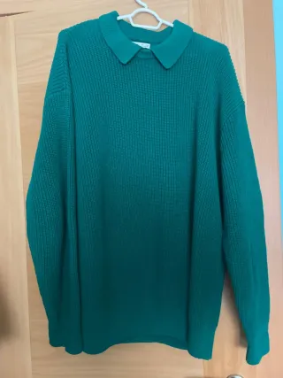 Jersey verde cuello polo de punto