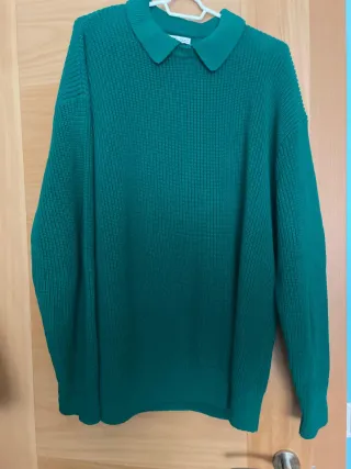 Jersey verde cuello polo de punto