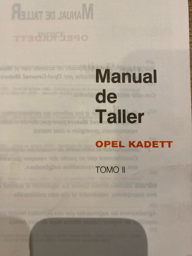 Manual Taller Opel Kadett Tomo I y II 1991