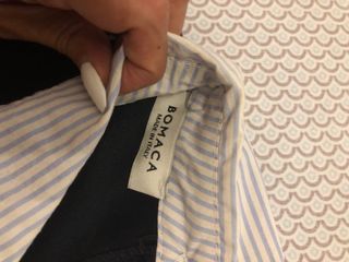 Vestido azul marino con cuello y puños de camisa