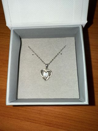 Collar Corazón Plata con Circonitas