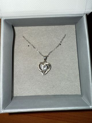 Collar Corazón Plata con Circonitas