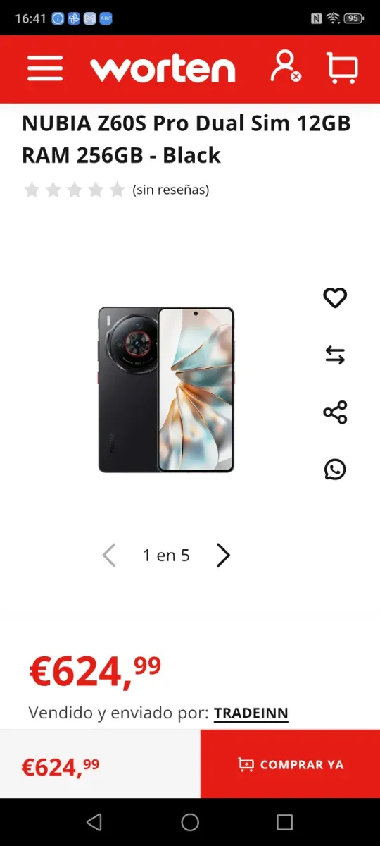 ZTE Nubia Z60 Pro 16 GB 1 TB