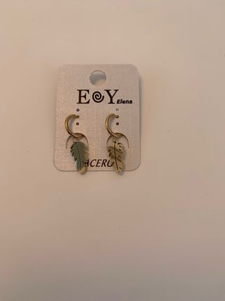 Pendientes E&Y Elena hoja dorados y plateados