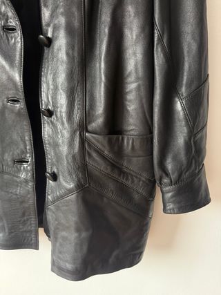 Chaqueta Cuero Vintage 70s Negra