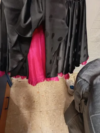 Vestido Flamenca Negro y buganvilla