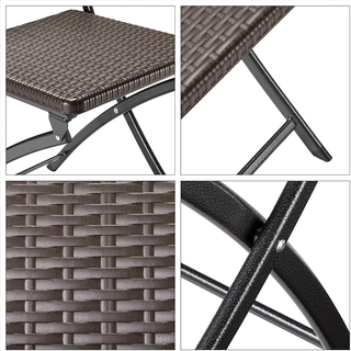 Set Tavolo Tavolino Pieghevole 122 x 60 cm + 4 Sed