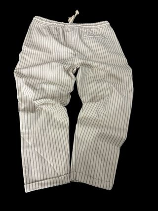 Pantaloni uomo righe beige e grigio