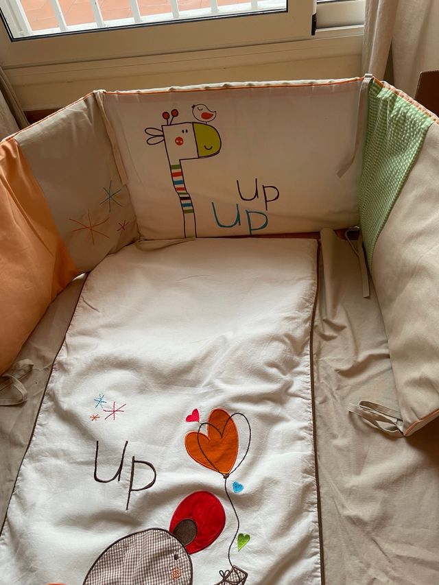 Colcha nórdica infantil con jirafa y elefante