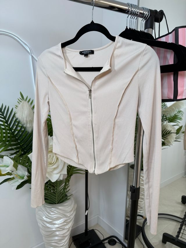 SHEIN Top Beige Cremallera S/36/8