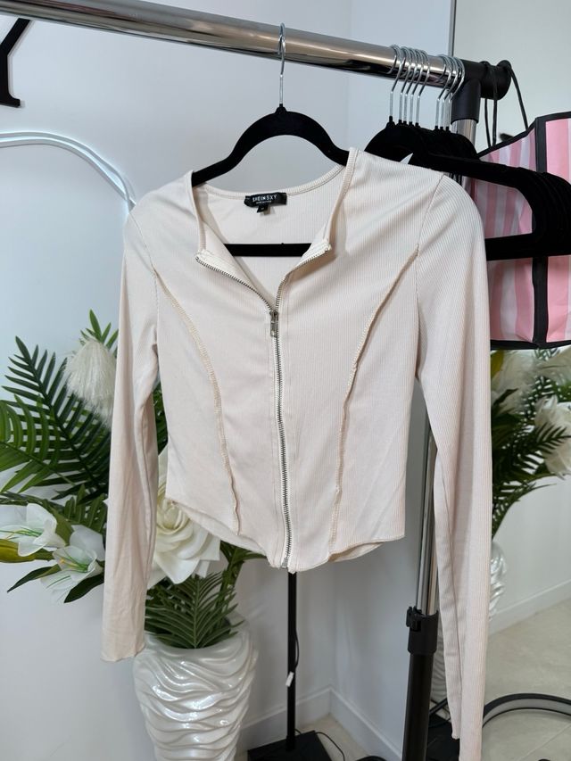 SHEIN Top Beige Cremallera S/36/8