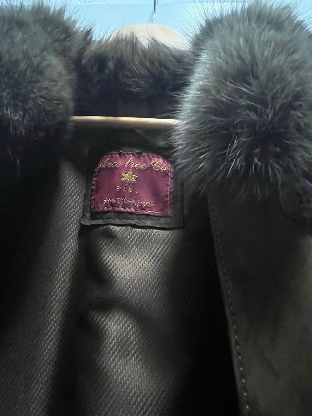 Abrigo Piel Vuelta Mujer Cuello Pelo Marrón