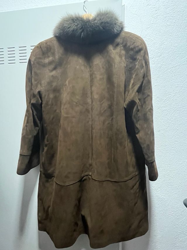 Abrigo Piel Vuelta Mujer Cuello Pelo Marrón