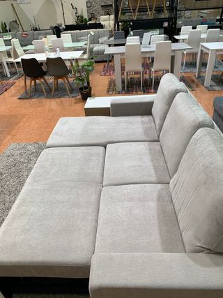 Sofá Cama con Arcón LUKE Beige/Gris