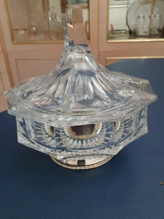 Porta cioccolatini cristallo e argento