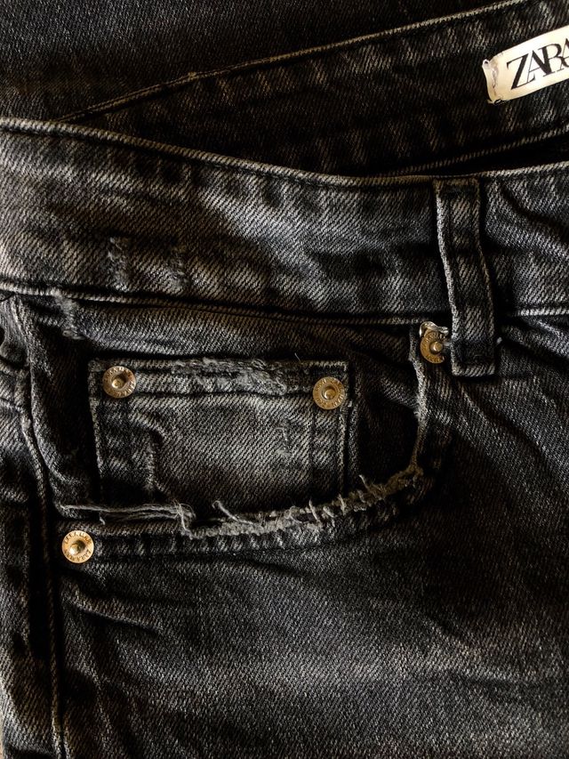 Jeans Zara Uomo Nero Ripped