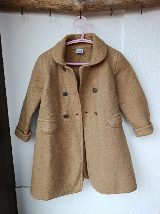 Abrigo niña lana talla 3/4 marrón