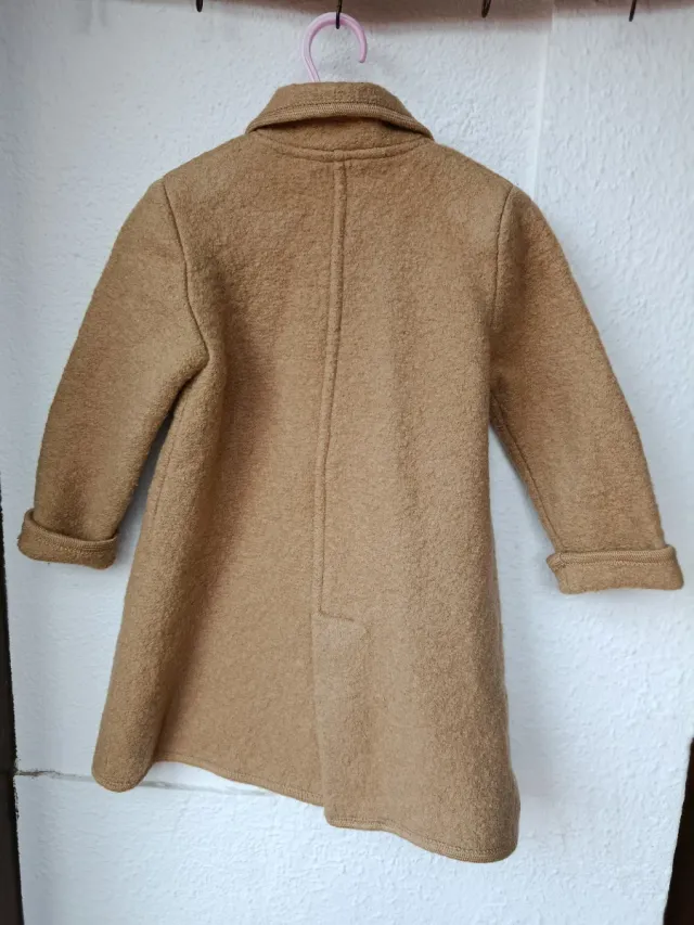 Abrigo niña lana talla 3/4 marrón
