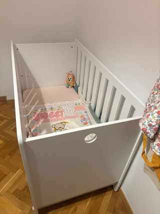 Cuna bebé Kave Home MDF Blanco 60x120cm