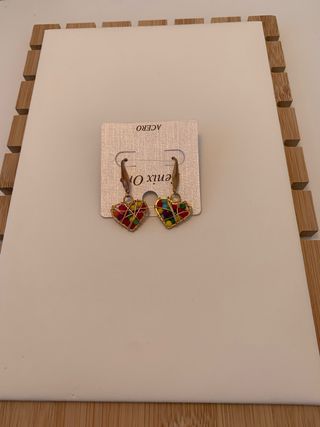 Pendientes Corazón Bisutería Multicolor
