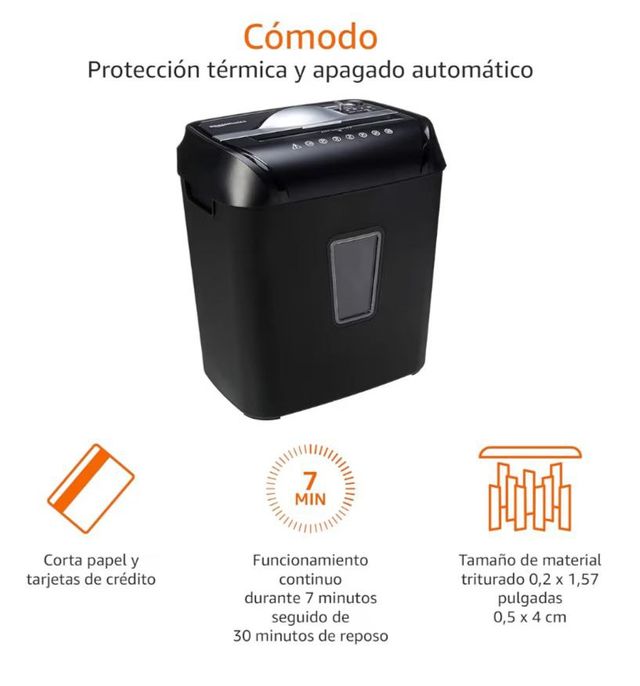 Trituradora de papel y tarjetas (PRECINTADA)