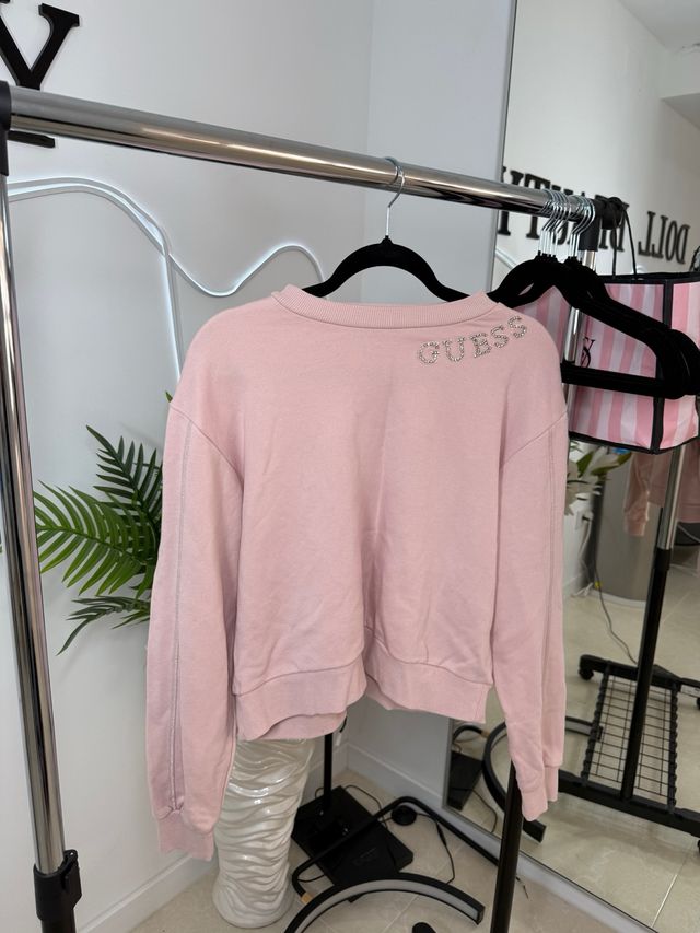 Sudadera Guess Rosa con Pedrería