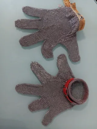 2 Guantes Malla Inoxidable