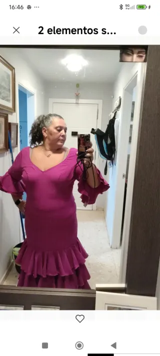 Vestido de flamenca buganvilla con volantes