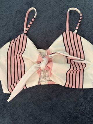 Top con rayas rosas y blancas