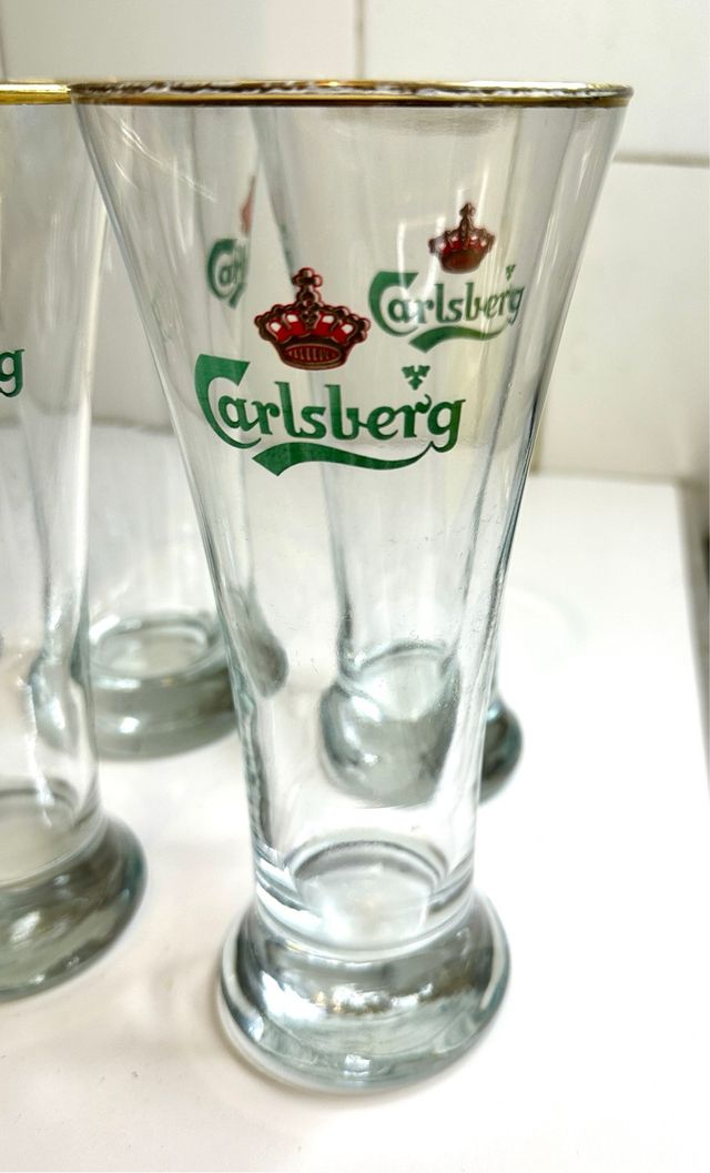 Set 6 Vasos Cerveza Carlsberg Cristal