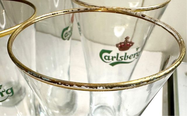 Set 6 Vasos Cerveza Carlsberg Cristal