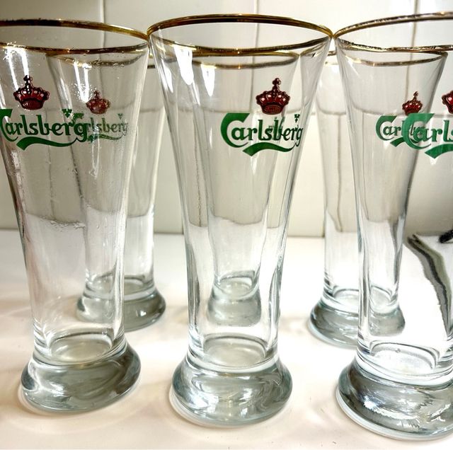 Set 6 Vasos Cerveza Carlsberg Cristal