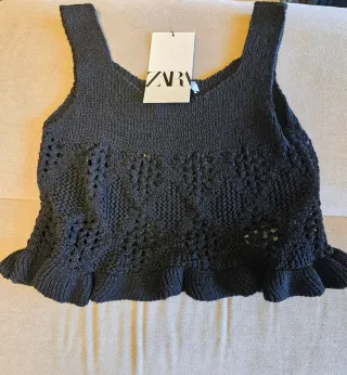 Top Zara Negro Talla M