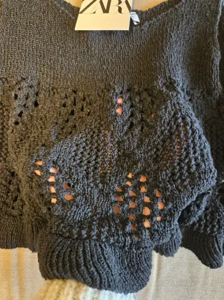 Top Zara Negro Talla M