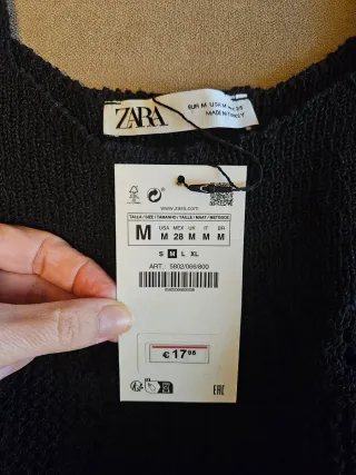 Top Zara Negro Talla M