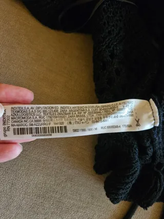 Top Zara Negro Talla M