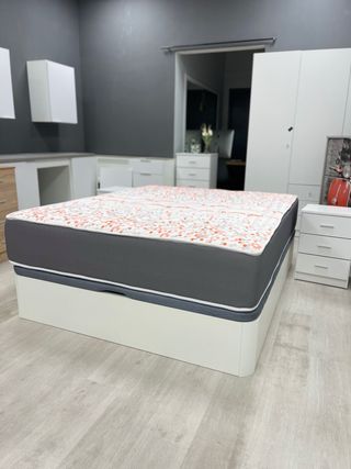 Canapé abatible tela y madera