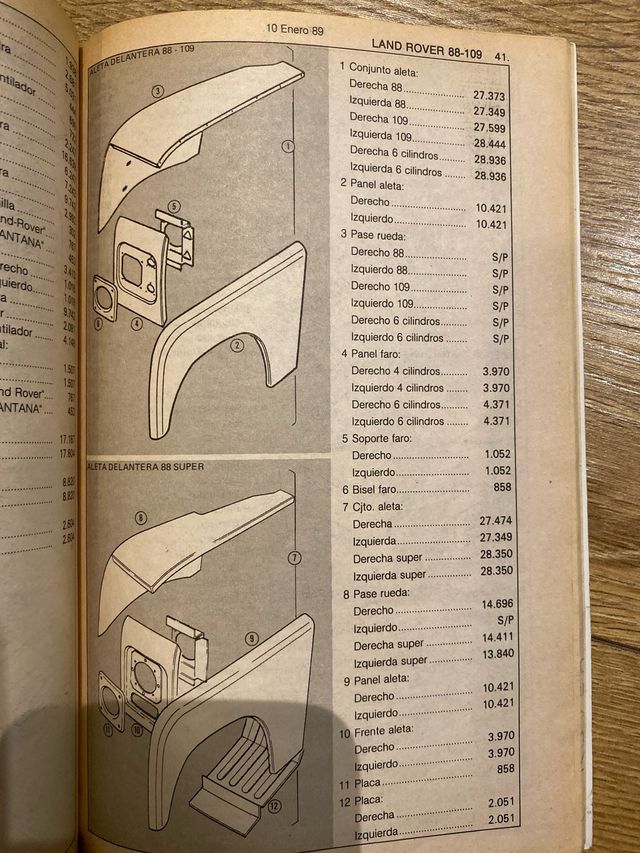 Catalogo Despiece Land Rover 88-109 y 2000 de 1989